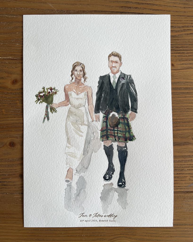 Wedding Guest Illustration Scotland