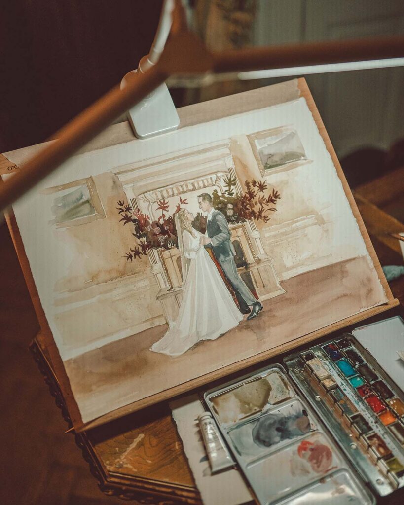 Drumtochty Castle Wedding Painting