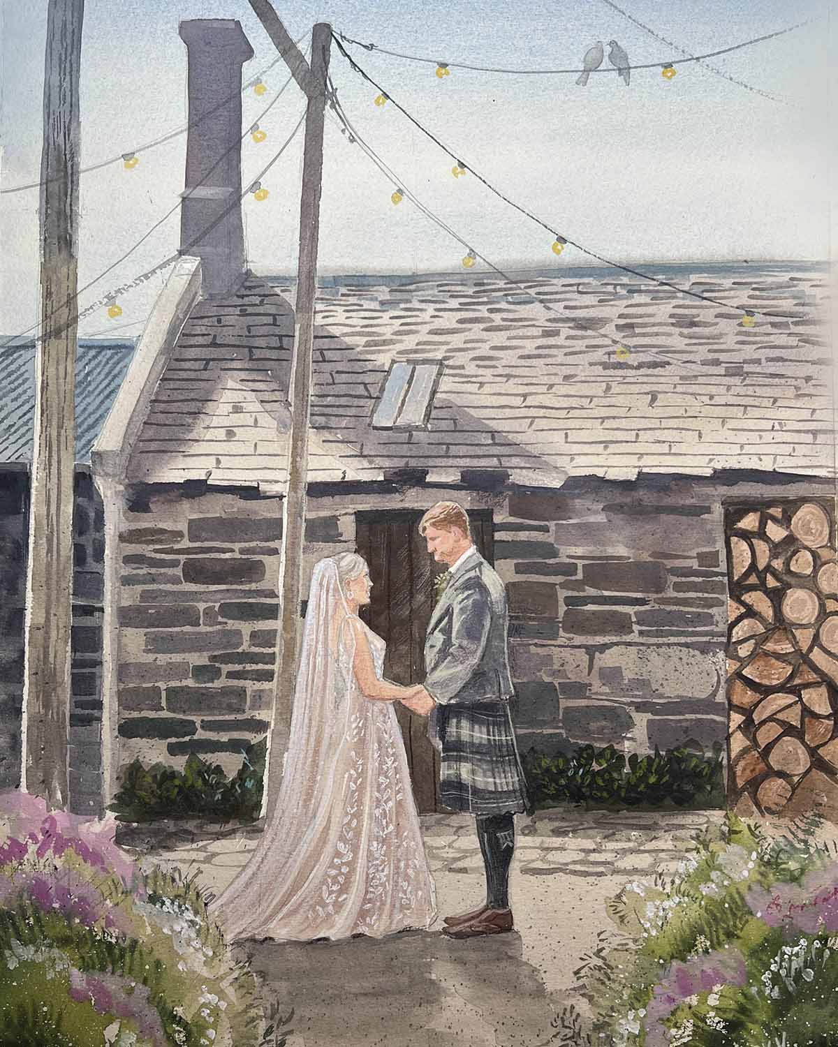 Rossie on the Earn Live Wedding Painting