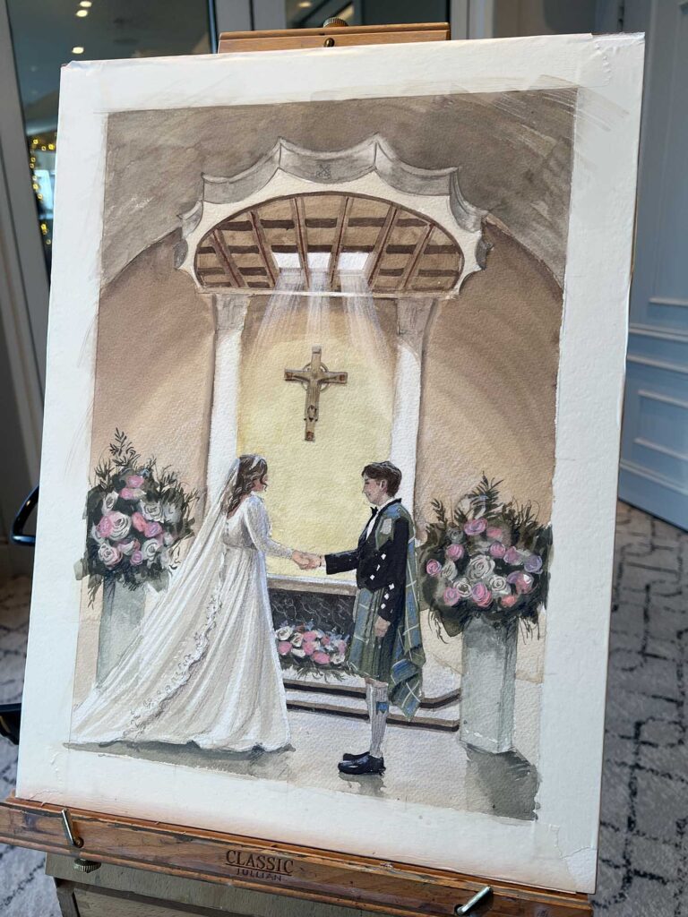 Ardrossan Church Wedding Painting Seamill 2