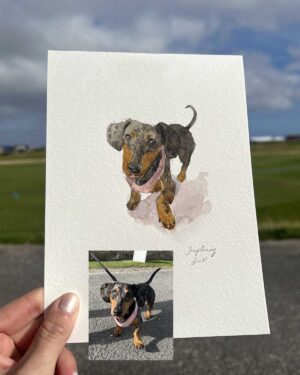 Watercolour dog illustration